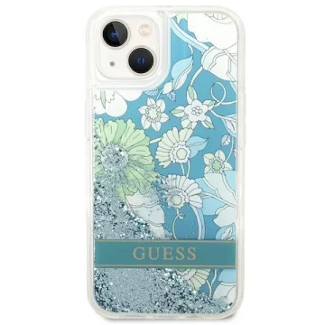 Etui Guess GUHCP14SLFLSN do Apple iPhone 14 6,1" zielony/green hardcase Flower Liquid Glitter