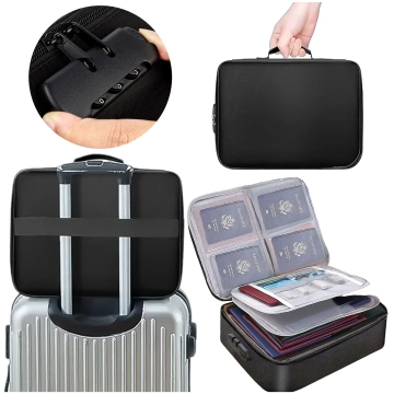 Alogy Bag for Documents with Number Lock - 37x26x11cm Black