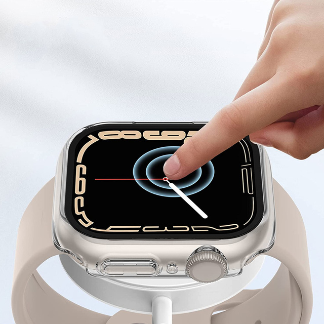 Ochranný kryt so sklom Alogy Protector Case 2v1 prekrývacie puzdro pre Apple Watch 7/8 41mm Transparent