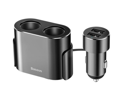 Автомобільний зарядний пристрій Baseus 2x USB 80W Car Cigarette чорний