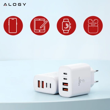 Alogy HUB Splitter Adapter for Laptop Computer USB-C to 3x USB-A 2.0 1x USB-A 3.0 Gray