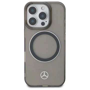 Чохол Mercedes для iPhone 16 Pro Max 6.9" Black Hardcase Silver Ring MagSafe