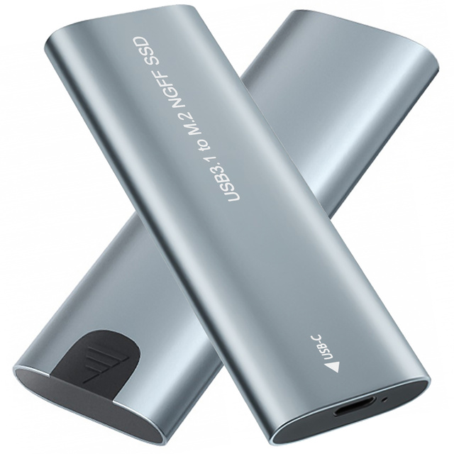 Kryt diskového adaptéra SSD Bay NGFF m.2 USB 3.1 USB-C Type-C 2230-2280 mm strieborný