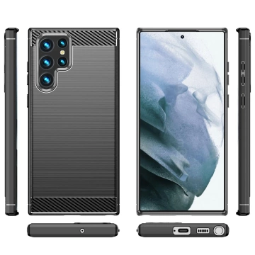 Чохол для телефону Carbon для Samsung Galaxy S23 Ultra Flexible Silicone Carbon Cover Black