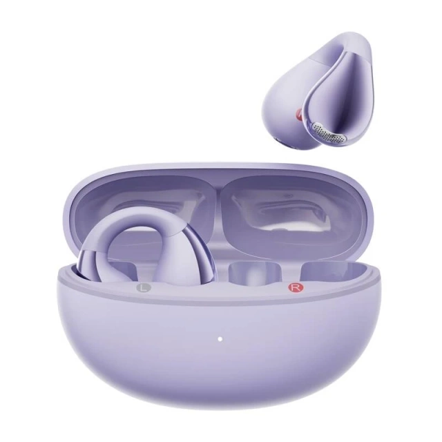 Kabellose Kopfhörer QCY Crossky Clip T33 Bluetooth 5.4 30h Lila