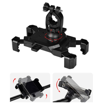 Alogy One Touch Bike Holder for Phone 4.5-7" on Handlebar for Bike Motorcycle Scooter Black Bike Light