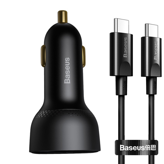 Baseus Superme USB car charger, USB-C, 100W USB-C cable(black)