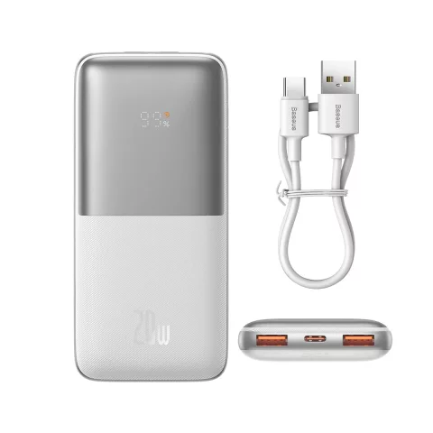 Baseus Bipow Pro Power Bank 10000mAh 20W white with USB Type A - USB Type C 3A 0.3m cable (PPBD040202)