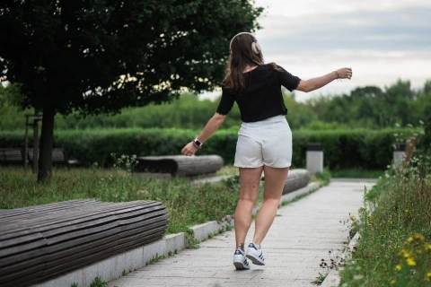 Bezdrátová sluchátka Forcell F-Audio ANC Touch Beat béžová