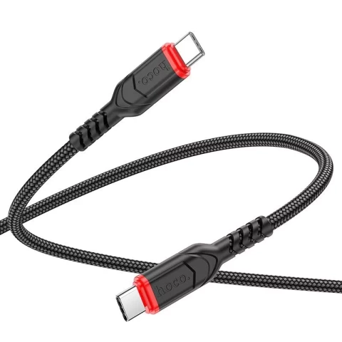 Kabel HOCO Typ C na Typ C X59 3m černý PD 60W 3A nylonový opletení
