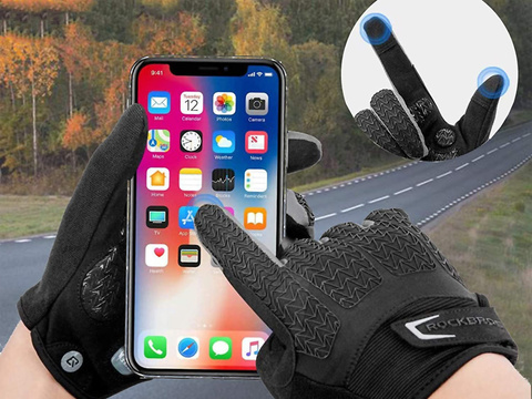 Sportovní cyklistické rukavice M RockBros cyklistické rukavice S169-1-M Black
