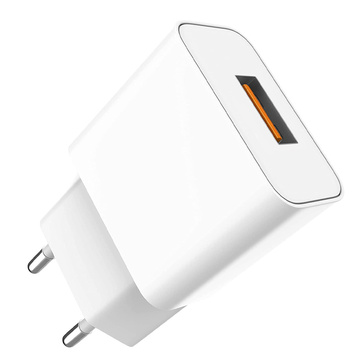 2,4 A, 2400 мАг, 12 Вт, одинарний швидкий зарядний пристрій USB, настінний зарядний пристрій, білий
