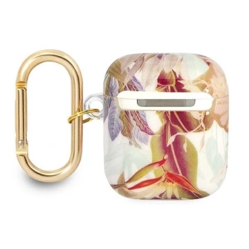 Чохол Guess GUA2HHFLU AirPods fioletowy/фіолетовий Flower Strap Collection