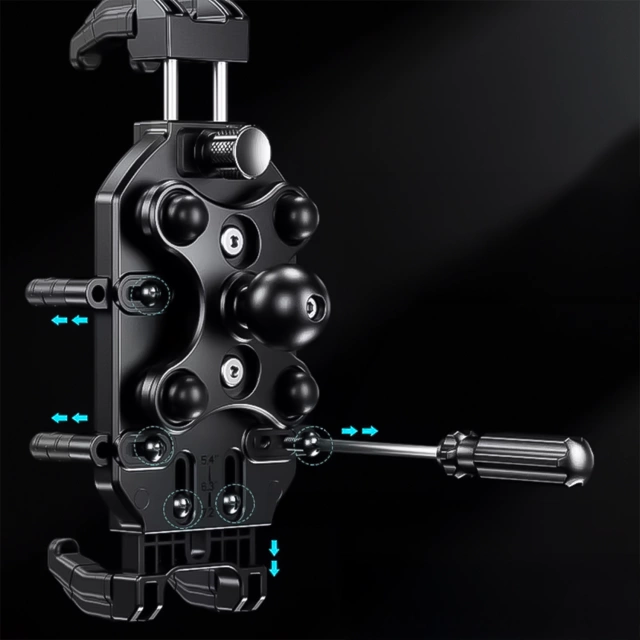 Мототримач KEWIG M11B для телефону з зарядним пристроєм QC 3.0 15W Qi Чорний