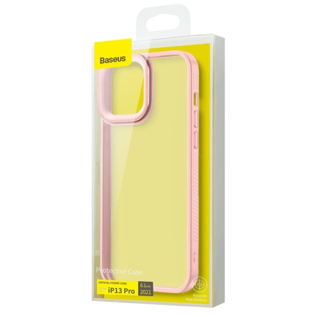 Чохол Baseus Crystal Phone Case Armored Case для iPhone 13 Pro with Gel Frame Pink (ARJT001004)