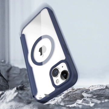 Dux Ducis Skin X Pro Case pro Apple iPhone 15 Plus Magnetic MagSafe Flip Cover – Blue