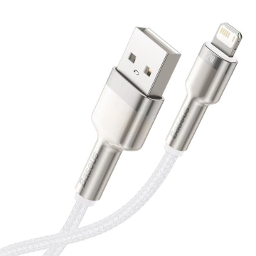 Baseus Cafule Metal Data USB-Kabel - Lightning 2,4 A 2 m weiß (CALJK-B02)