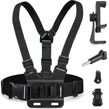 Športový postroj Alogy Hrudný držiak na kameru, GoPro kamery, univerzálny telefón Black