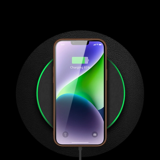 Dux Ducis Yolo Hülle iPhone 14 Plus elegante Hülle aus ökologischem Leder braun