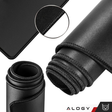 Podložka na stôl pod myš a klávesnicu Protišmyková ochranná podložka XL 80x40 cm Alogy Black