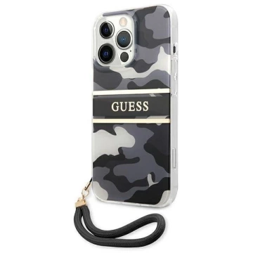 Guess GUHCP13LKCABBK iPhone 13 Pro / 13 6,1" czarny/чорний твердий чохол Camo Strap Collection