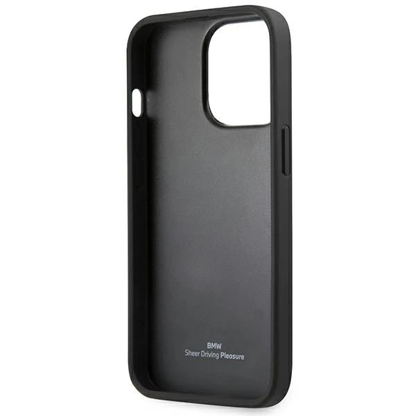 Чохол BMW BMHCP14LSLLBK для iPhone 14 Pro 6.1" Leather Stamp