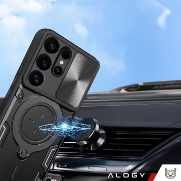 Case for Samsung Galaxy S25 Ultra Armor Slide Case Ring Camera Protection Housing Alogy CamGuard Pro Black