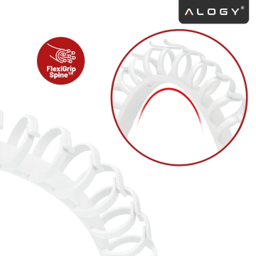 Pružinový organizér káblov pod stôl - Flexibilný kryt na správu káblov 50x4 cm, samolepiaci, na organizáciu káblov - Alogy CableStrip™ biely