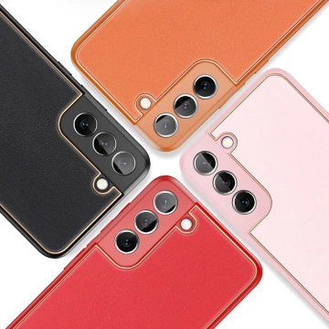 Dux Ducis Yolo elegant case cover made of ecological leather for Samsung Galaxy S22 (S22 Plus) red