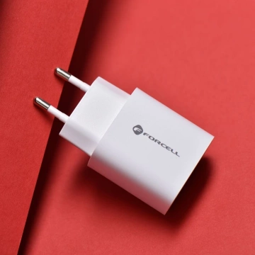 Настінний зарядний пристрій FORCELL F-ENERGY Type C USB A PD QC4.0 3A 30W Білий