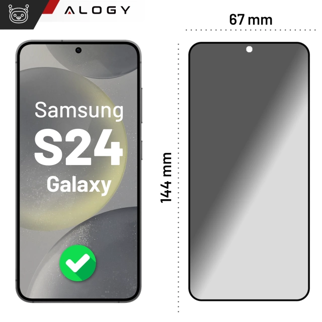 Захисне скло Alogy Privacy Glass для матового екрану Samsung Galaxy S24