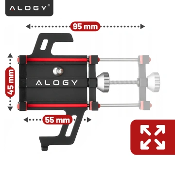 Alogy Bike Phone Phone Holder 55-95mm for Bicycle Bike Motor Scooter Чорний