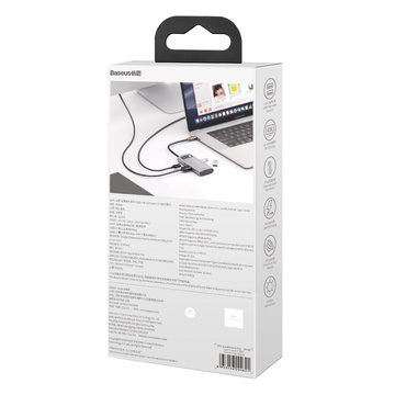 Hub 4w1 Baseus Metal Gleam Series, USB-C do USB 3.0 USB 2.0 HDMI USB-C PD