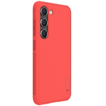 Nillkin Super Frosted Shield Pro Hülle für Samsung Galaxy S23 Armored Cover Handyständer rot
