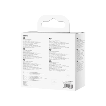 Baseus GaN5 Pro Fast Universal GaN USB Ladegerät Typ C / USB 100W PD3.0, QC4.0, AFC weiß (CCGP090202)