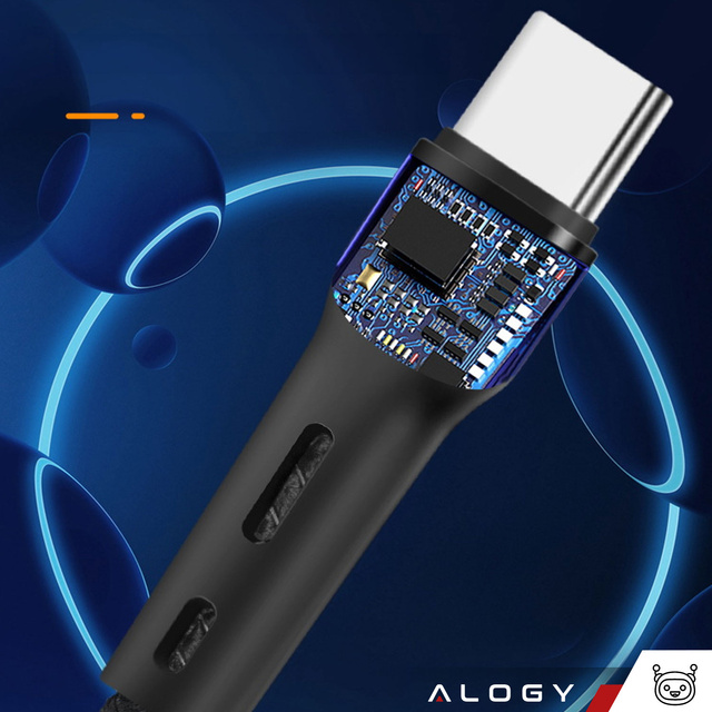 Alogy 2in1 USB-C to Lightning PowerDelivery cable for Apple iPhone PD 60W 100cm Black