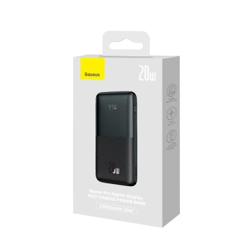 Baseus Bipow Pro Powerbank 10000mAh, 2xUSB, USB-C, 20W (čierna)
