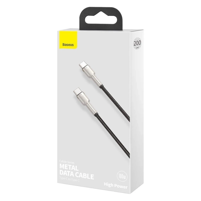 Kábel Baseus Cafule USB-C na USB-C, 100 W, 2 m (čierny)