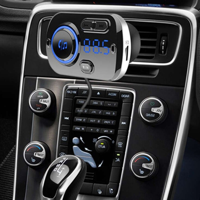 FM Transmitter Bluetooth Car Charger 2x USB QC 3.0 MP3 Quick Charge Black