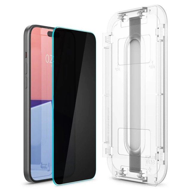 Tvrzené sklo Spigen Glas.tR "EZ Fit" pro Apple iPhone 15 Plus Privacy