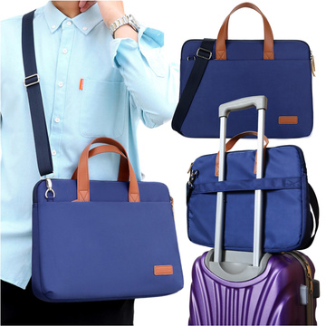 Men's and women's shoulder briefcase bag for laptop tablet 15.6 inch fabric travel cover Alogy Navy Blue