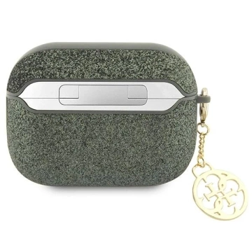 Guess GUAP2GLGSHA ochranné pouzdro na sluchátka pro Apple AirPods Pro 2 kryt zelený/kaki Glitter Flake 4G Charm