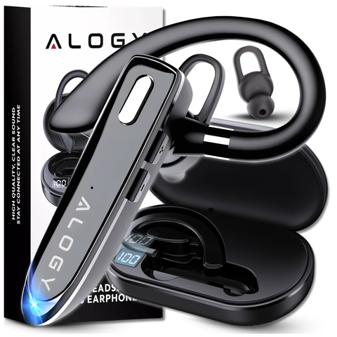 Bezdrôtový headset pre Bluetooth 4.0 hovory do auta headset s displejom V8 Black