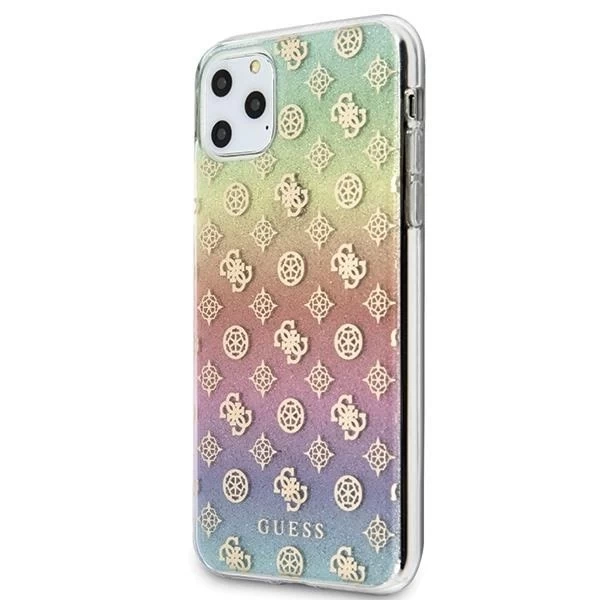 Pevné viacfarebné puzdro Guess GUHCN65PEOML iPhone 11 Pro Max Iridescent 4G Peony