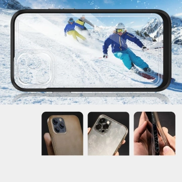 Clear 3in1 case for iPhone 11 Pro Max gel cover with frame black