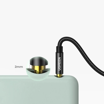 Кутовий кабель UGREEN AUX 2 x mini jack 3,5 мм 1,5 м синій (AV112)