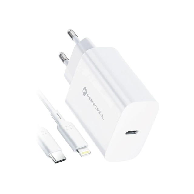 Nabíjačka Forcell 20W USB-C PD QC 4.0 Lightning kábel pre iPhone 12 13 14