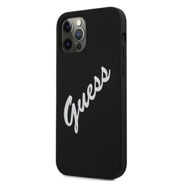 Guess GUHCP12LLSVSBW iPhone 12 Pro Max 6,7 "čiernobielo / čiernobiele pevné puzdro Silicone Vintage