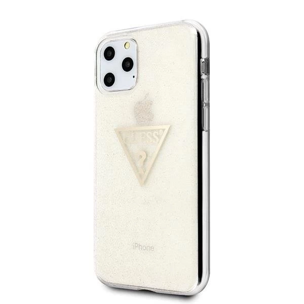 Guess GUHCN58SGTLGO iPhone 11 Pro zlatý/zlatý pevný obal Glitter Triangle