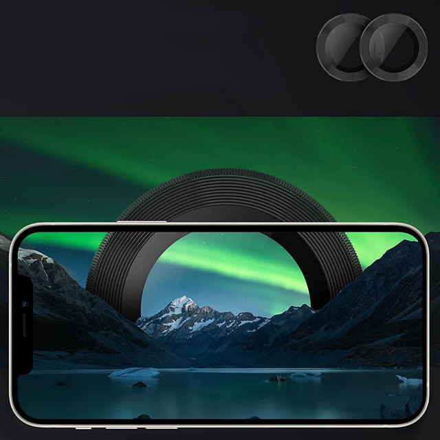 Alogy Metall-Objektiv-Schutzglas-Objektivdeckel für Apple iPhone 13/13 Mini Schwarz